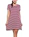 Zeagoo Women's Casual Swing Tunic Dress Short Sleeve Loose Striped T Shirt Dress