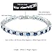 RIZILIA [Ice Cube] Princess Cut Multi-Color CZ 18K White Gold Plated Tennis Bracelet, 7