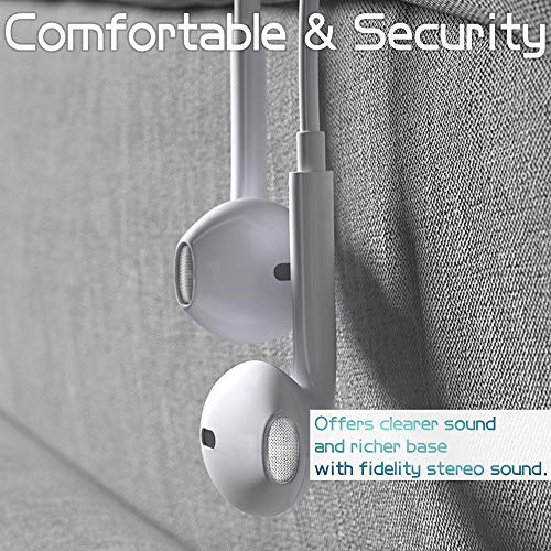 Burxoe Earbuds Earphones Wired Stereo Sound Headphones for iPhone with Microphone and Volume