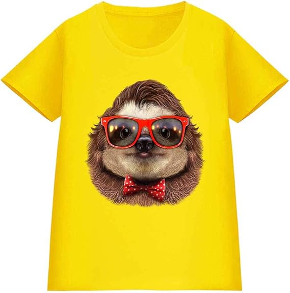 Amazon Fox Republic ナマケモノの赤ちゃん本舗 蝶ネクタイ サングラス レディース 半袖 Tシャツ オリジナルプリント 通販