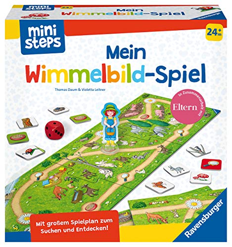 Ravensburger ministeps 4175 Mein Wimmelbild-Spiel, Erstes Spiel zum Tiere-Suchen und Zählen-Lernen, Mit mitwachsendem Spielplan, Spielzeug ab 2 Jahre
