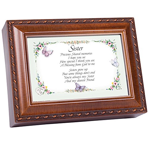 Cottage Garden Sister Woodgrain Music Box Plays Friends Are For