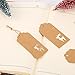 Sumind 100 Pack Brown Paper Gift Tags Hallow Christmas Deer Design Hang Labels for Christmas Gift Wrapping Wedding Birthday Favor