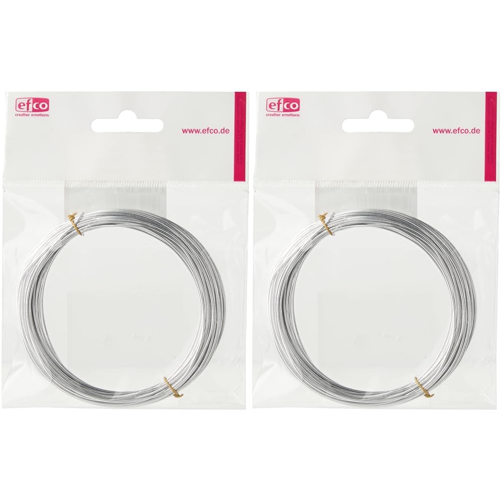 Efco 22 258 91 1 mm x 10 m Aluminium Anodised Round Wire, Silver (Pack of 2)