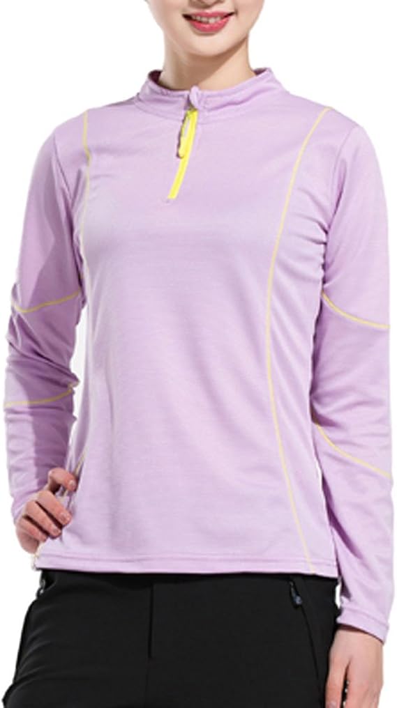 Amazon Co Jp Shop358 ネックジッパー レディース インナーシャツ マウンテンウェア トレイル 登山 アンダーシャツ 速乾 トリプルドライカラット ライトウェイト長袖 全5カラー 服 ファッション小物