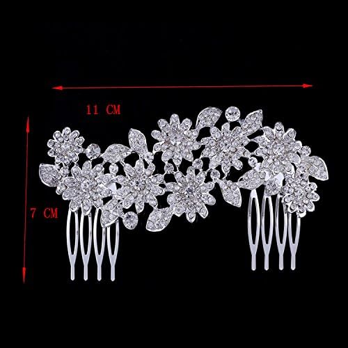 Olici Bridal Wedding Headwear/Prom Hair Pins/Headdress Accessories/Party/Girls Diamond Hair Comb Insert Comb Crystal Flower U-Shaped Clip Hairpin Hairpin Rhinestone J