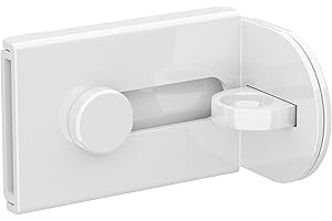 GEMASP Sliding Door Lock, 90 Degree Door Hasp Latch Lock, Stainless Steel Security Right Angle Padlock with Screws for Push/Sliding/Barn Doors (1PC, White, Medium)