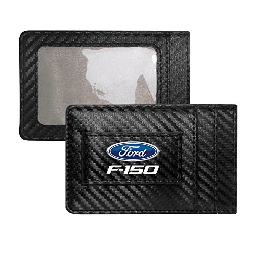 Ford F-150 Black Carbon Fiber Style Slim Wallet RFID Block Card Case Money Clip