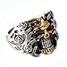 PAURO Men's Stainless Steel Skull Kito Head Punk Vintage Style Ring Size 10
