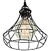 Rustic State Unique Sphere Cage Industrial Style Pendant Lamp by ArtifactDesign Includes 15 Feet Plug-in Fabric Cord with Toggle Switch and Vintage Edison Light Bulb in Black