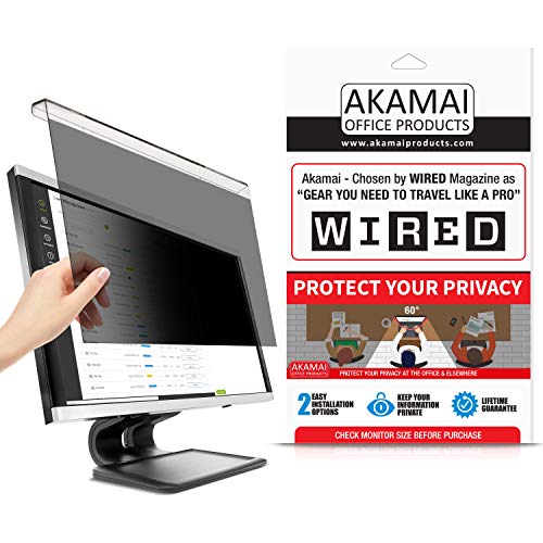 Akamai 23-24 Inch Acrylic Removable Monitor Privacy Screen - LCD Blackout Security Filter - Desktop Computer Protector (23 inch - 24 inch Diagonally Measured, Removable Acrylic) - Thumbnail 7