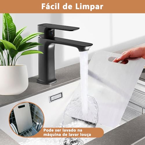 Kit 3 Tabua de Corte Inox, Tábua de Corte de Aço Inoxidável para Cozinha, Tabua de Carne Inox Dupla Face, Adequada para Separar Carne e Vegetais, Utensílios de Cozinha Essenciais