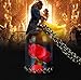 Glass Vial Necklace Jewelry Beauty and the Beast Rose Necklace Festival Gifts By WOFO(Red)