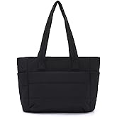 Fecialy Puffer Tote Bag for Women Work Bags Lightweight Puffy Handbag Quilted Shoulder Bag for Travel, Gym