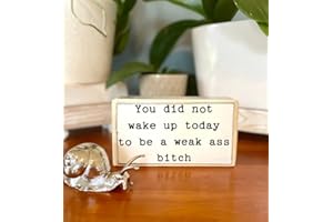 HWBZB Fun Slogan Decoration, Unique And Creative Design, Personality Distinctive Interesting Slogan Decoration For Living Room Tabletop Ornament (You did not wake up today to be weak ass b*tch)