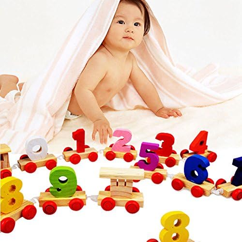 New Children Toddler Baby Kid Small Wooden Train Number Alphabet Educational Toy