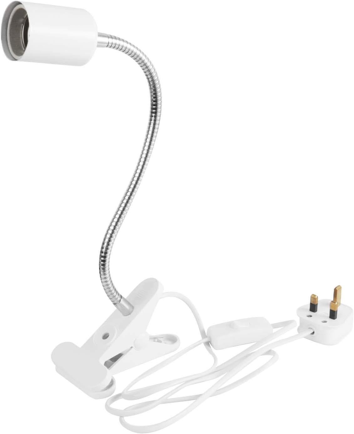 JIGUOOR 360° Desk Lamp Holder Clip Flexible Adjustable E27 Light Base