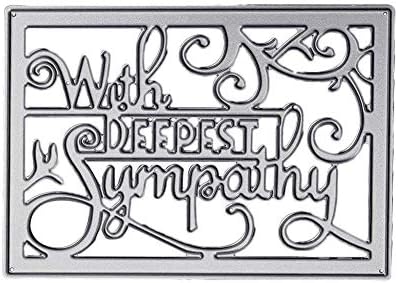 lujiaoshout Multifunction Cutting Dies With Deepest Sympathy Letter Stencil Metal Mold for DIY Scrapbook Album Paper Card Decoration