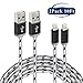 Fenergy iPhone Charging Cord Certified 10 Ft / 3 M Nylon Lightning to USB Cable (2 Pack)