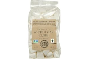 India Tree White Sugar Cubes Mauritius 12 oz Bag – Pure Cane Non-GMO Raw Sweetener for Coffee Tea Baking Espresso Beverages Desserts Entertaining Cooking