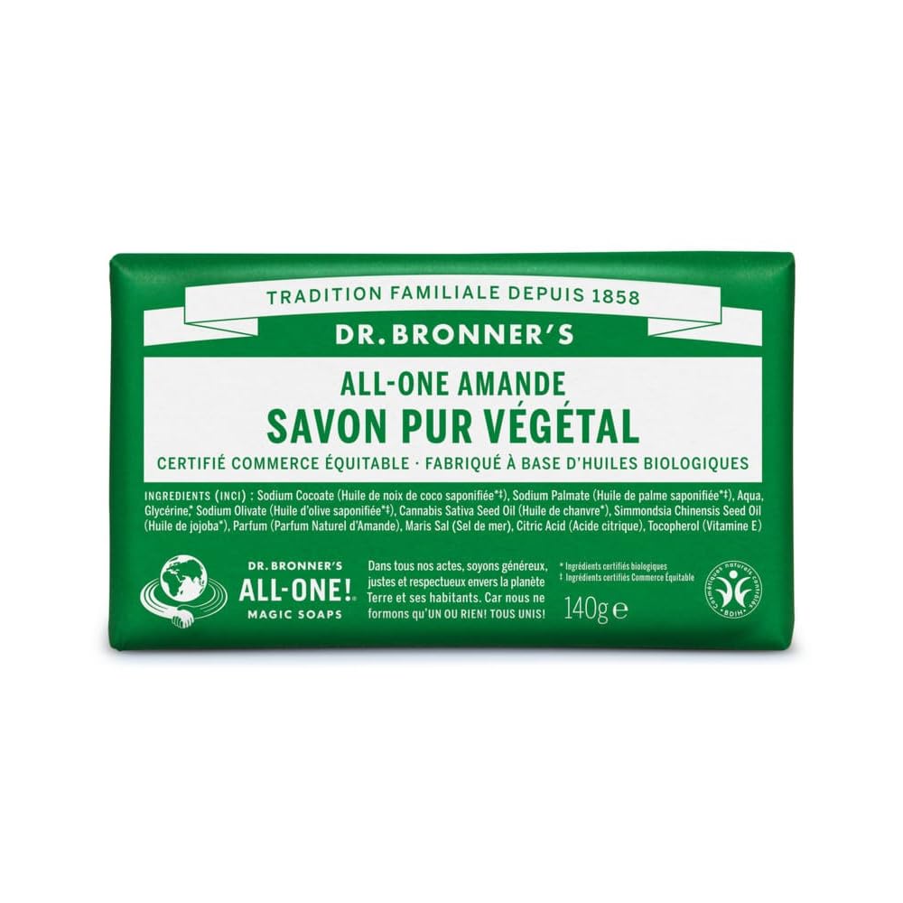 Dr Bronner'S | Almond Pure Castile Bar Soap | 1 x 140g