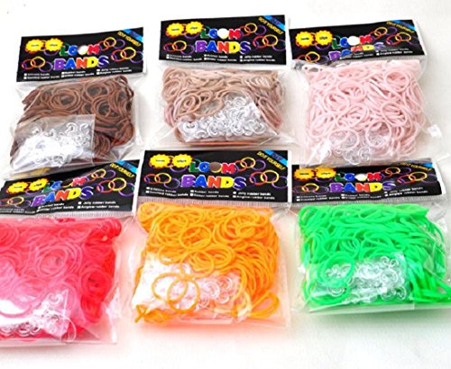 Loom Rubber Bands Refills for Loom Rainbow Bracelet Dress Making Skin Tone 500 Bands + 25 Plastic Clasps (Flesh Skin Color) - Thumbnail 2