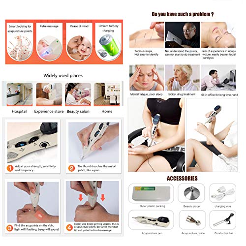 Acupuncture Pen Meridian Energy Pen Electro Acupuncture Care Pen Pluse Massage Rechargeable