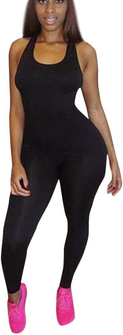 Women Love Bodysuit Women Casual Pants Bodycon Romper Club Long Bodysuit Sleeveless Jumpsuit