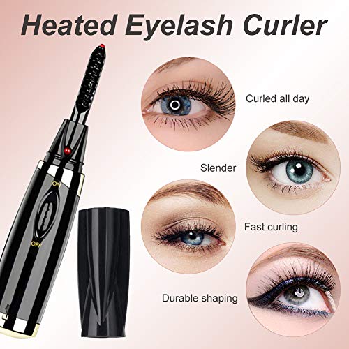 Heated Eyelash Curler, Electric Eyelash Curler, Portable Electric Eyelash Curler for Eyelashes Curling Natural, Quick Heating Long Lasting, Safe ＆ Hassle-Free - Thumbnail 4