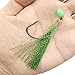 15Packs Fishing Bait Rigs Set Saltwater Fishing Rigs with Sharp Hooks, Fish Skin, Barrel Swivel and Glow Beads Bottom Fishing Rigs for Freshwater Flounder Sea Bass Halibut (Green)