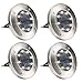 Solpex Solar Powered Disk Lights, 8LED Solar Ground Lights Outdoor Waterproof Garden Landscape Lighting for Yard Pathway Deck Lawn Patio Walkway-White (4 Pack)