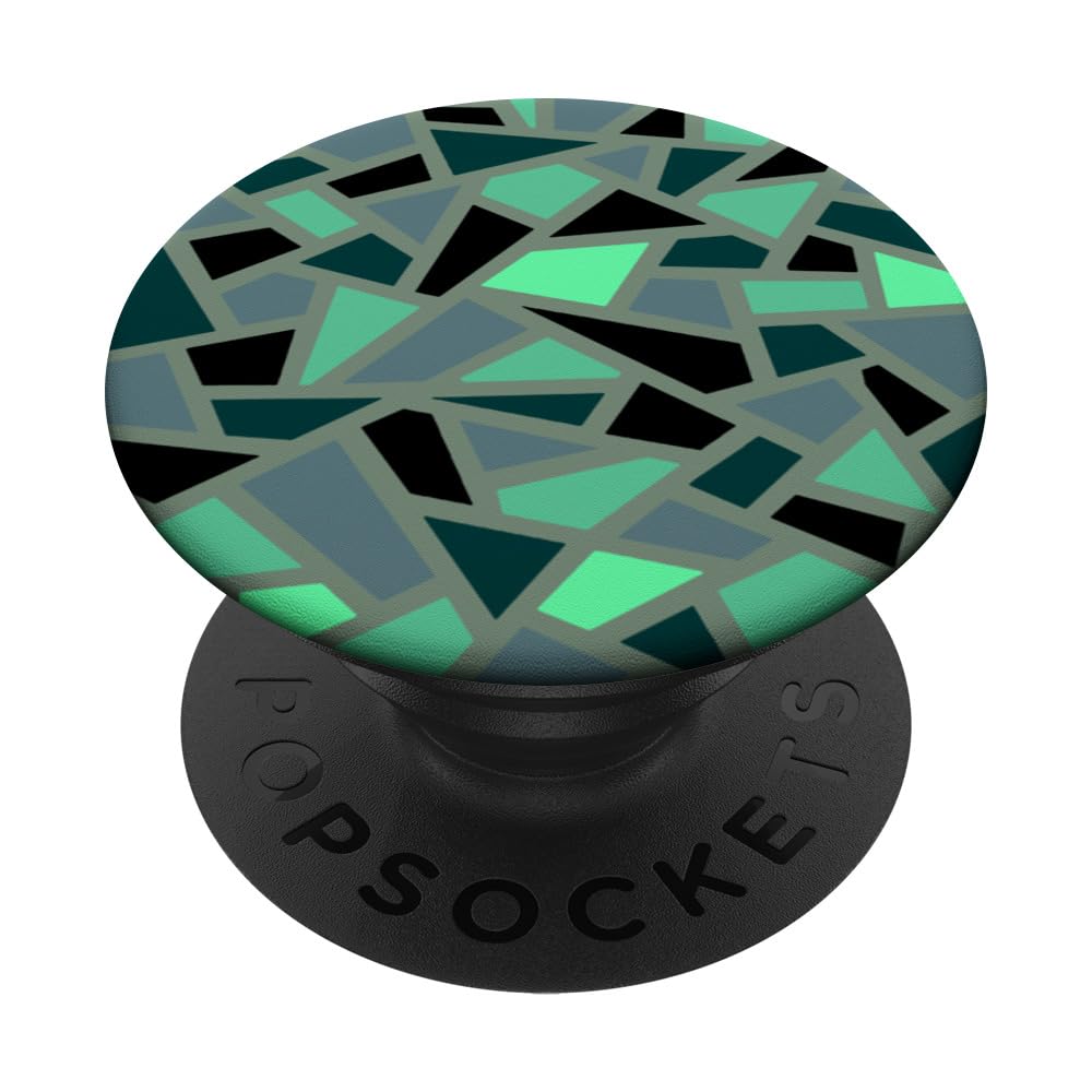 Geodesic Abstract Pattern 17 Teal Blue Green Cut Out PopSockets Swappable PopGrip