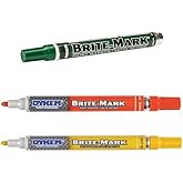 Dykem 8033-8410 3 Brite-Mark Regular Line Markers, Yellow/Green/Orange