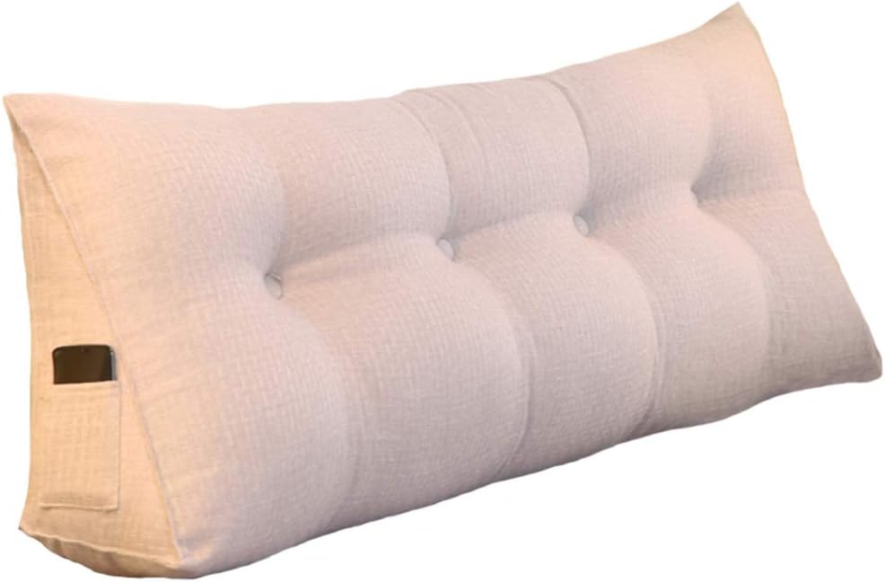 Triangular Wedge Pillow Cotton Linen Bolster Lumbar Support Back