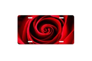 Lefolen Blooming Red Rose Front License Plate Retro Beauty Floral Close Up Flower Blossom Garden Decorative Car Metal Plates Vanity Tag Aluminum Novelty License Plate 6 X 12 Inch