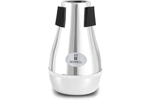 ROWELL Trombone Mute Silencer - Lightweight Silver ABS With High Density Sponge Interface for Teaching and Learning