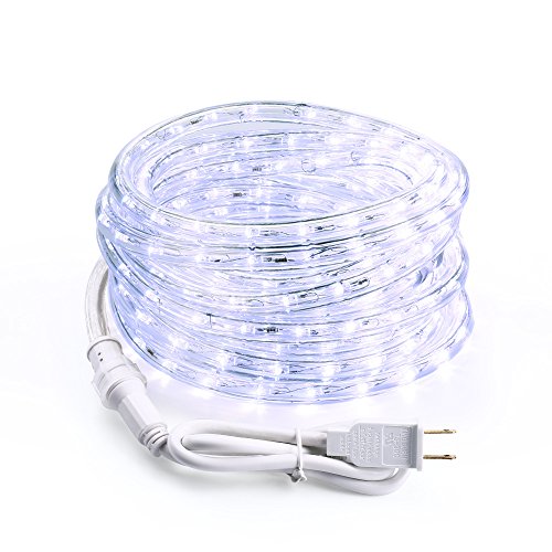 Brizled 18ft 216 LED Rope Lights, 120V UL Listed Plugin Rope Lights Connectable Daylight White Indoor Outdoor Rope lights Flexible LED Tube Lights for Holiday, Garden, Yard, Corridor and Patio Decor