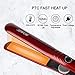 JOYYUM Hair Straightener Titanium Ceramic Flat Iron with Adjustable Temperature,Instant Heat Up,High Heat 410℉, Dual Voltage, Auto Shut Off, 1” Wide Plate (Red)