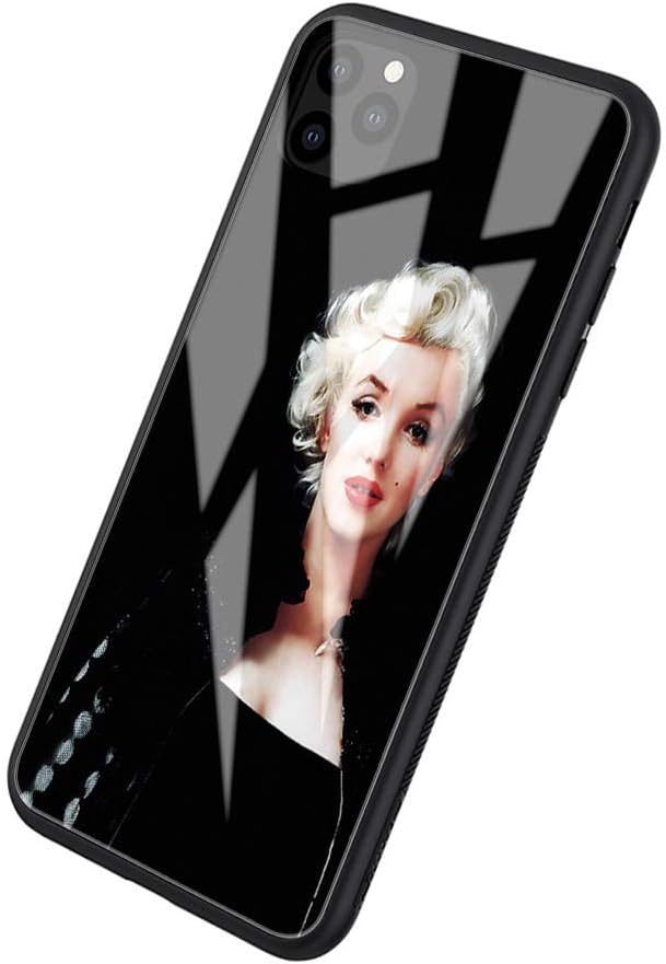 DEPING DP-150 Marilyn Monroe Compatible for iPhone XR Case,Tempered Glass Back Cover and Soft Silicone Anti Scratch Bumper Design Protective Case