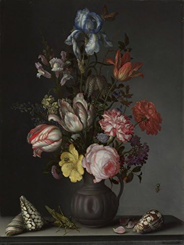 The Museum Outlet - Balthasar van der Ast - Flowers in a Vase with Shells and Insects - Poster Print Online Buy (30 X 40 Inch)