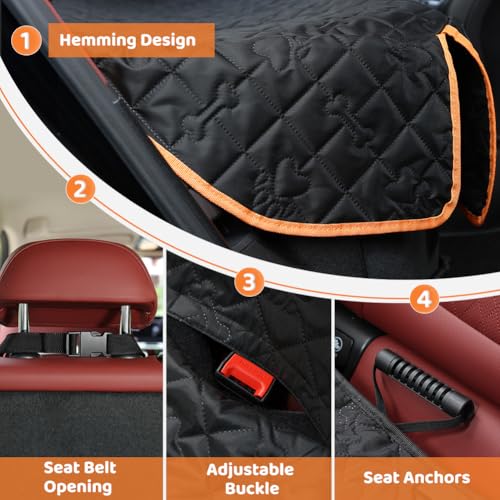 KYG Dog Car Seat Cover | Premium Waterproof & Non-slip Backseat Protector for Pets & Kids | Universal Size 132x58x46cm/52x23x18 inches