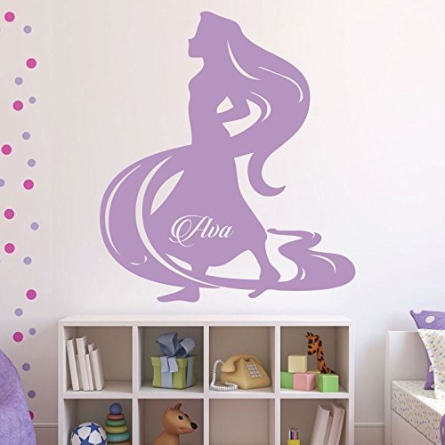 Disney Tangled Princess Rapunzel Vinyl Wall Decals - Personalized, Little Girls Room, Disney Princess Party, Baby Girl Nursery, Princess Birthday Party, Playroom Decor, Furniture Decals