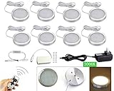 Xking 8 Pcs Dimmable LED Lights LED Under Cabinet Lighting and RF Controller, LED Closet Lights, DC12V, Warm White 3000K