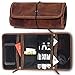 Leather Desk Organizer for Cables, Small Electronics, Mesh Zippered Pockets for USB Drive, Phone, Battery, SD Card, SIM Card, Passport Holder