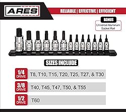 ARES 70103-13-Piece Security Torx Bit Socket Set