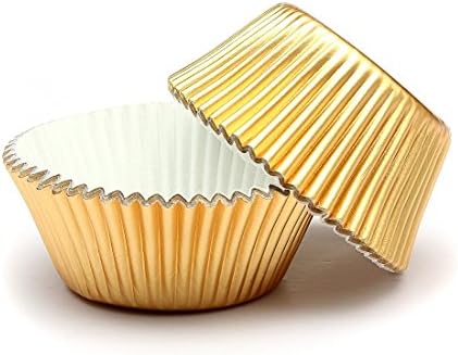 Swity Home 200 Pcs Gold Foil Metallic Cupcake Case Liners for Wedding Party Birthday Decoration, Set of 200(Gold)