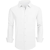 SAMERM Mens Dress Shirt Wrinkle Free Moisture Wicking 4-Way High Stretch Super Soft Casual Button Down Shirts