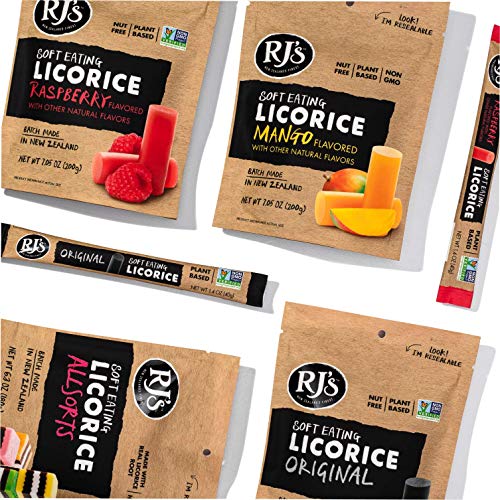 Soft Eating Black Licorice Logs (25Pack) RJ's Licorice 1.4oz Logs