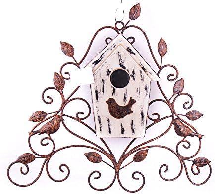 Large Metal &amp; Wood Tree Wall Decor with Bird &amp; house 3D Outdoor Indoor Antiqued Rust Colored