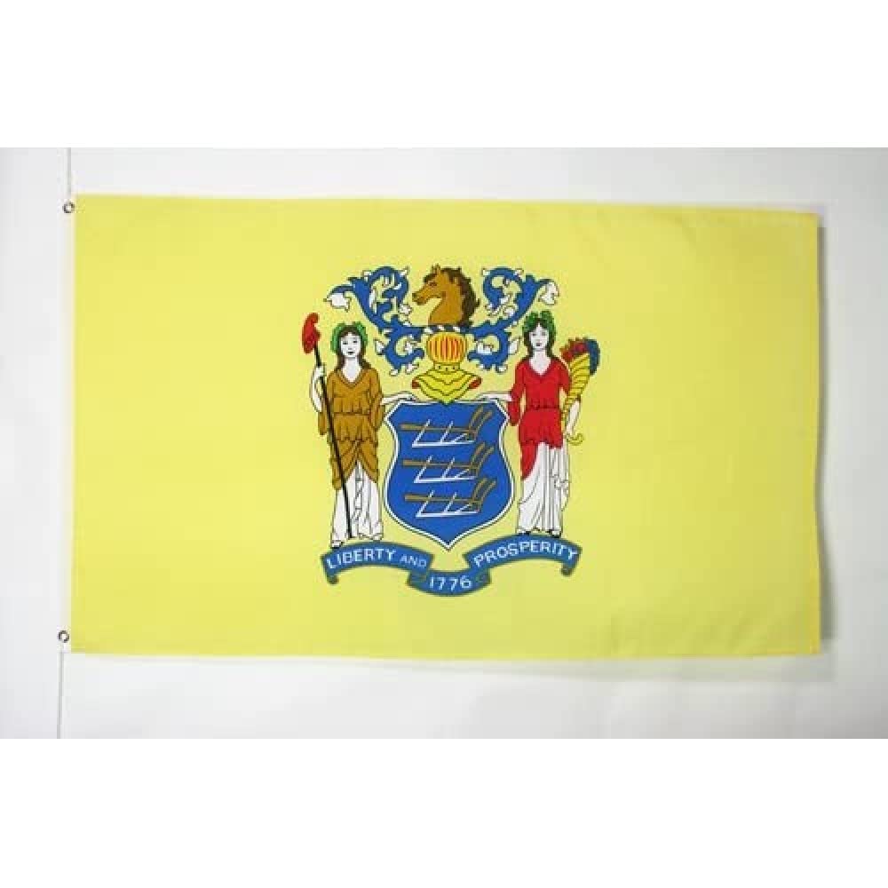 AZ FLAG - New Jersey Flag - 2x3 Ft - 100D Polyester Us State Of New Jersey Banner with Two Metal Grommets - Fade Resistant - Vivid Colors - 2' x 3' Feet - 90x60 Cm — image 1